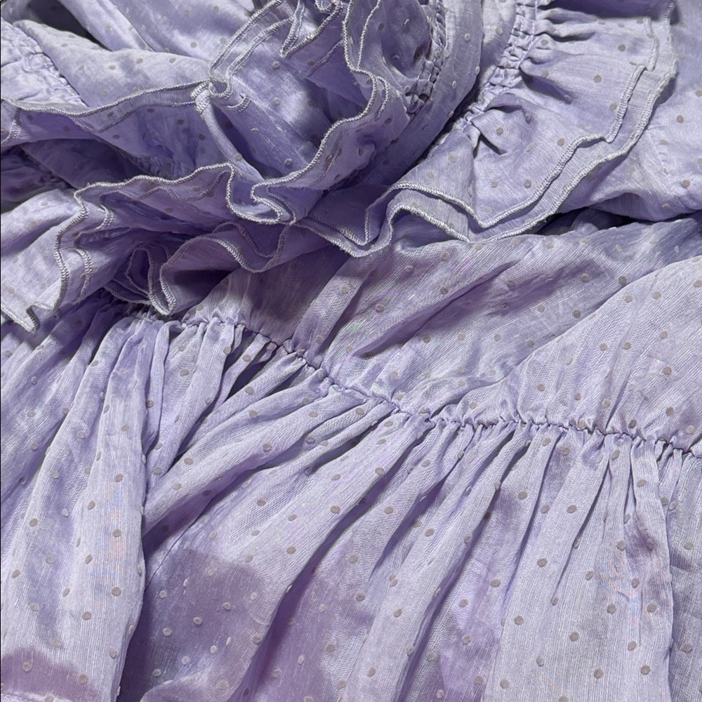 Free People Lilac Ruffle Mini Dress EUC - Picture 11 of 15